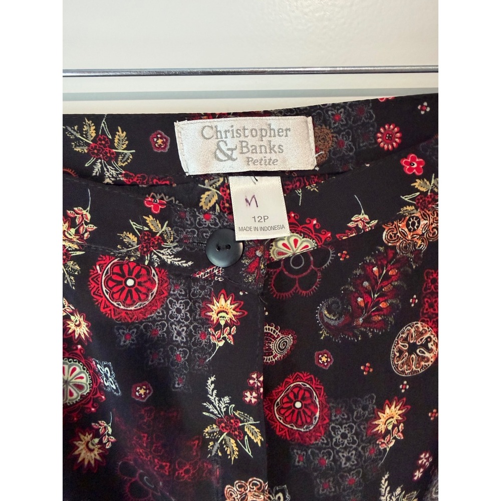 Dark Academia whimsigoth folk art midi skirt 12P vintage Christopher & Banks - Picture 3 of 4